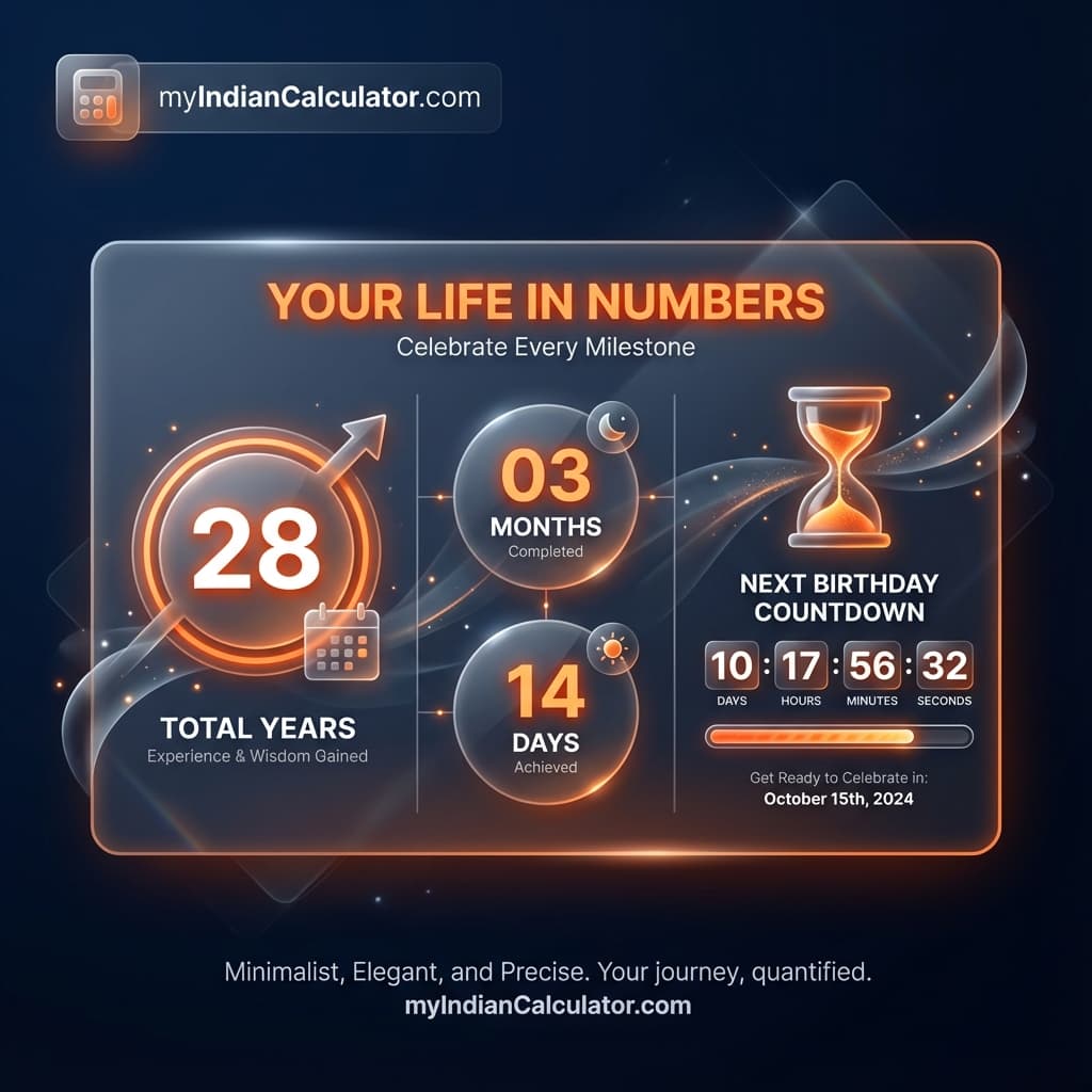 Age Calculator Online Calculator India - Result Preview and Financial Dashboard