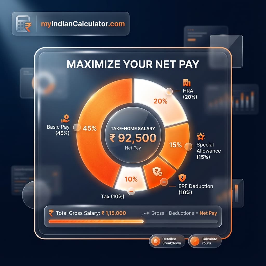 Salary Breakdown & Take-Home Calculator Online Calculator India - Result Preview and Financial Dashboard
