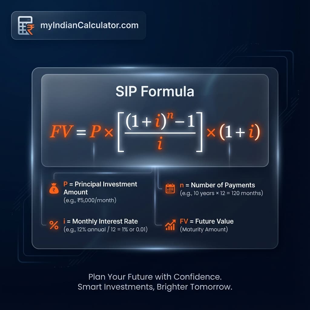 SIP Calculator Mathematical Formula and Calculation Logic - Official India Standards